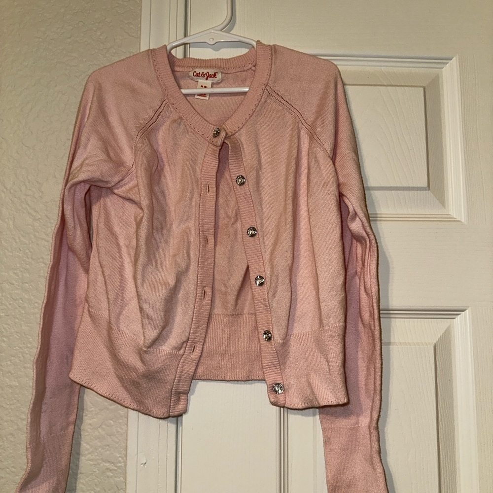 Cat & Jack Pink Button-Up Cardigan Sweater